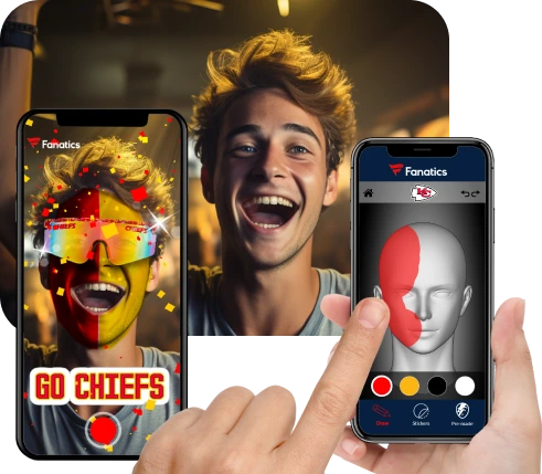 Demostración de un filtro facial de realidad aumentada en dos teléfonos